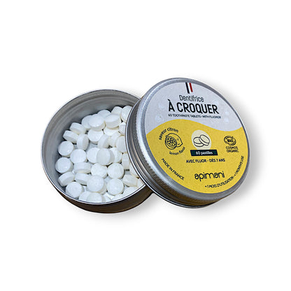 Dentifrice à croquer au citron 60 pastilles